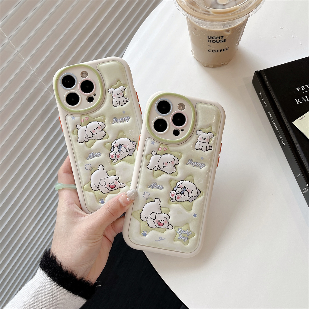 Ốp Điện Thoại Da Viền TPU Dẻo In Họa Tiết Hoạt Hình Dễ Thương Cho iphone 14 Pro Max 13 Pro Max 12 Pro Max