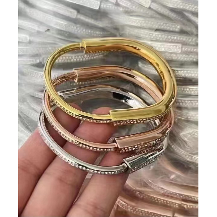Vòng Tay Hình Chữ U Bằng Đồng Thau Đính Đá Thời Trang
