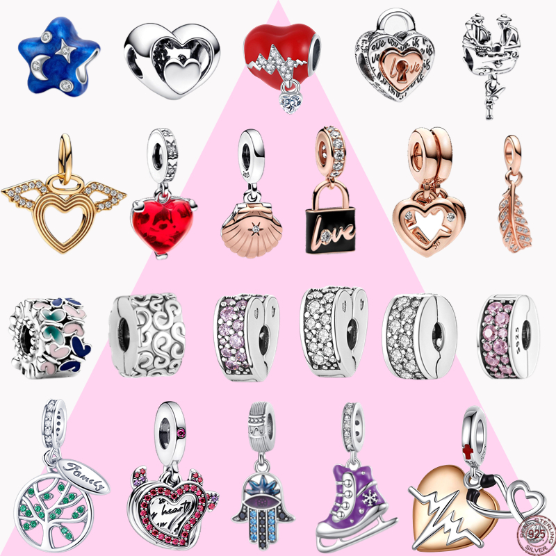 Vòng Tay Bạc 925 Pandora Hình Trái Tim Năm Cánh Phù Hợp Làm Quà Sinh Nhật Cho Nữ
