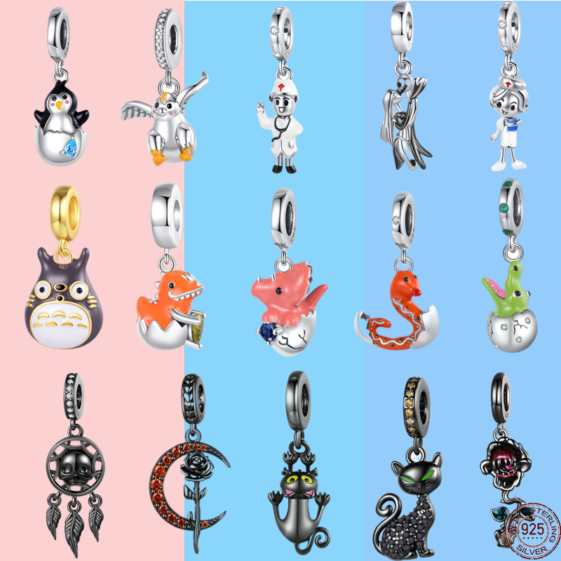 Hạt Charm Khủng Long Bằng Bạc Sterling 925 Phong Cách Mới 2023 Tự Làm Trang Sức Dành Cho Pandora 925
