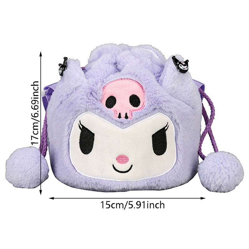 SANRIO Ba Lô Bông Mềm Hình Kuromi Melody Cinnamoroll Dễ Thương Cho Bé Gái
