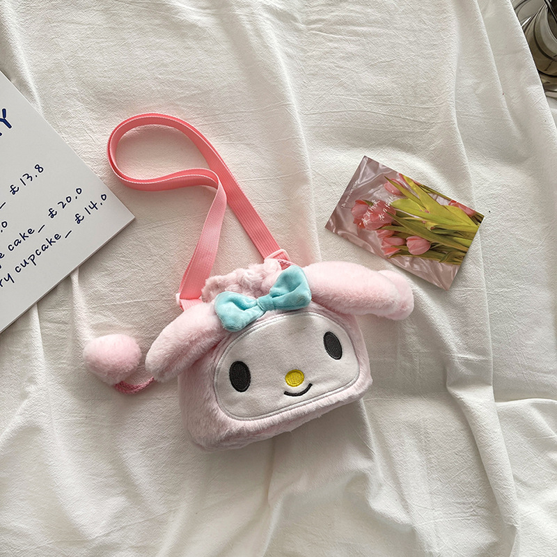 SANRIO Ba Lô Bông Mềm Hình Kuromi Melody Cinnamoroll Dễ Thương Cho Bé Gái