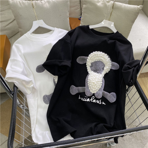 Áo Thun Ngắn Tay Dáng Rộng Thời Trang Mùa Hè Hàn Quốc Dành Cho Nữ