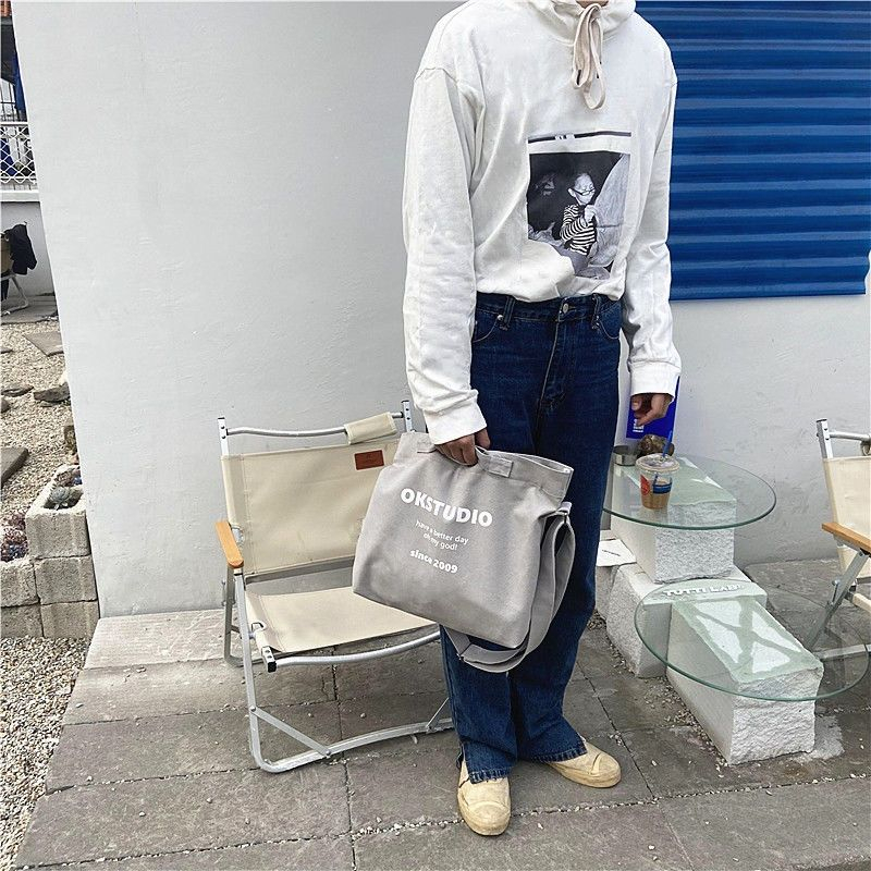 MISCHA Túi vải Cỡ Lớn Thiết Kế Đơn Giản Thời Trang Cho Nam Nữ