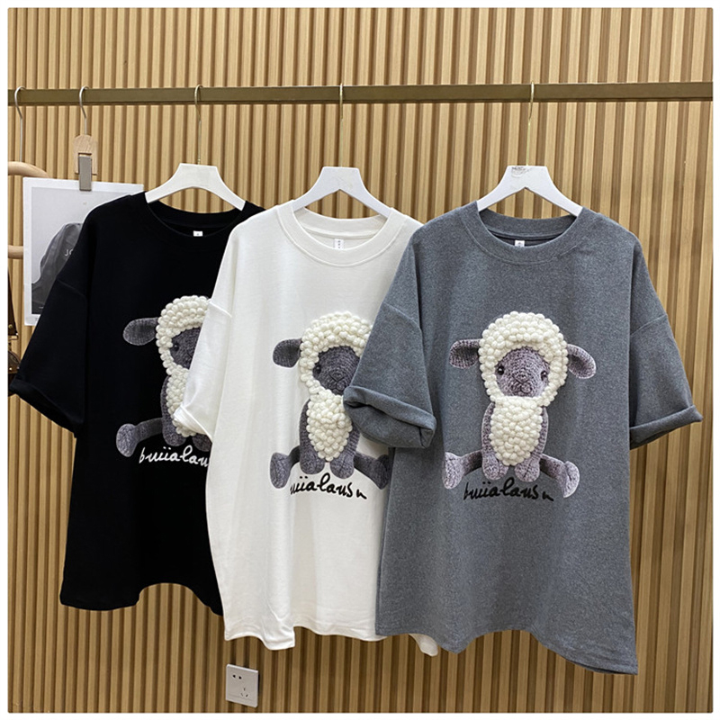 Áo Thun Ngắn Tay Dáng Rộng Thời Trang Mùa Hè Hàn Quốc Dành Cho Nữ