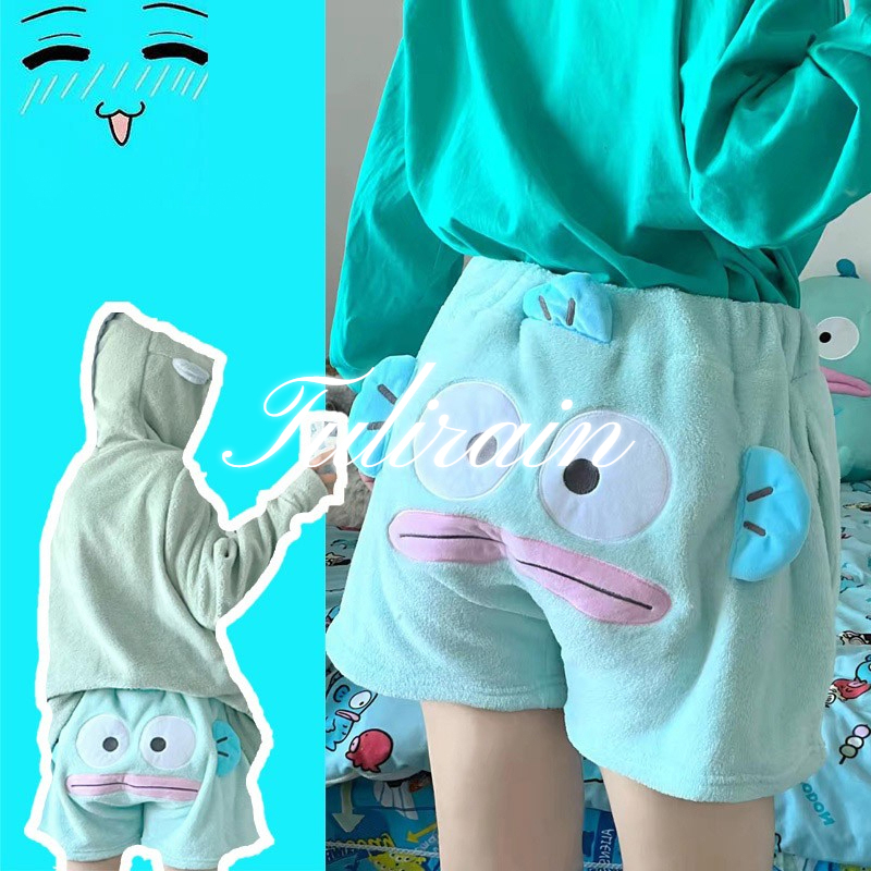 Tulirain Quần Short Thêu Hình Cá Xấu Xí Dễ Thương Thời Trang 2023 Cho Nữ
