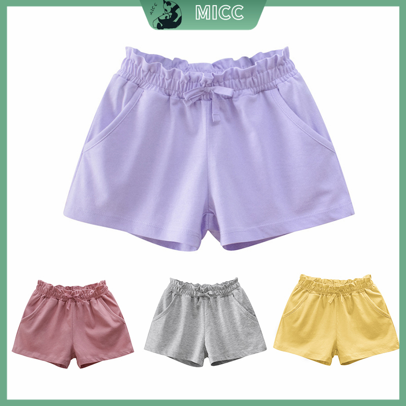 Quần Short Thể Thao Bằng Cotton Mềm Màu Kẹo Ngọt Thoải Mái Cho Bé Gái 1-9 Tuổi