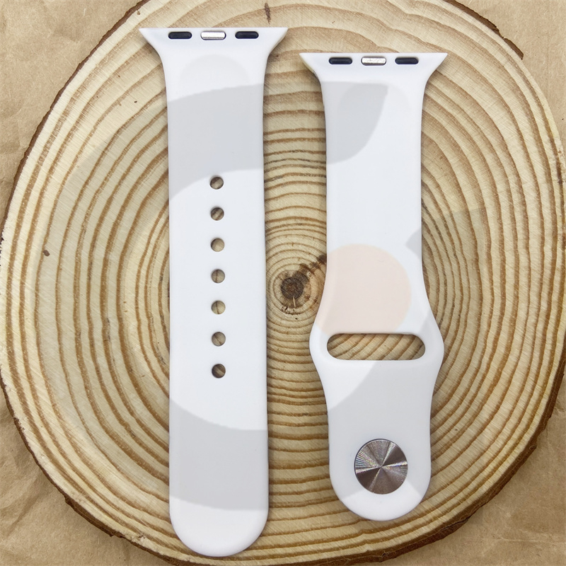 Dây Đeo Đồng Hồ Bằng Silicone In Hoa Cúc Cho iWatch 7 / 6 / 5 / 4 / 3 / 2 / 1 / SE Generation 38 / 40 / 41 / 42 / 44 / 45