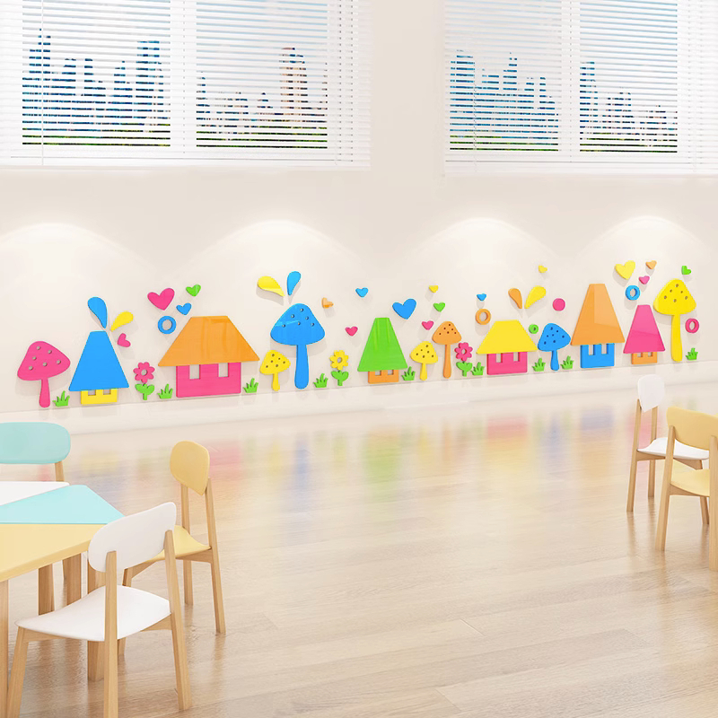 Tranh Mica hoạt hình vật có eo dòng chân dòng Decal dán tường Acrylic 3D trang trí cầu thang bức tranh tường