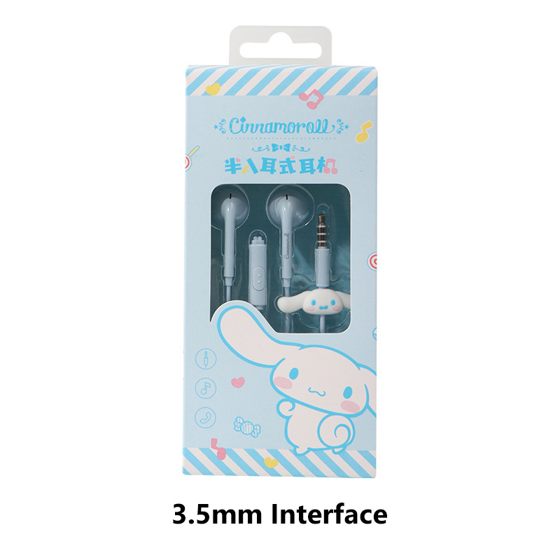Tai Nghe Có Dây Sanrio H508 Giao Diện 3.5mm Kuromi Cinnamoroll My Melody Dễ Thương Chất Lượng Cao