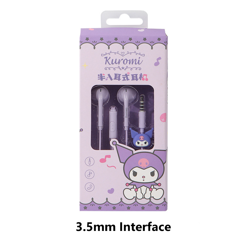 Tai Nghe Có Dây Sanrio H508 Giao Diện 3.5mm Kuromi Cinnamoroll My Melody Dễ Thương Chất Lượng Cao