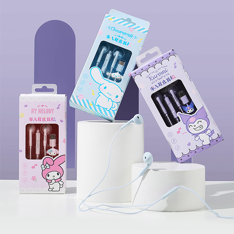 Tai Nghe Có Dây Sanrio H508 Giao Diện 3.5mm Kuromi Cinnamoroll My Melody Dễ Thương Chất Lượng Cao