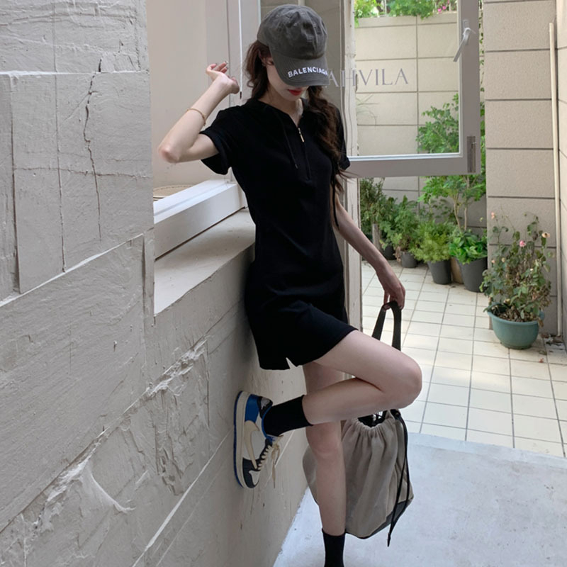 Đầm Chữ A Có Mũ Trùm Đầu Tay Ngắn Thời Trang Mùa Hè Hàn Quốc Đơn Giản Gợi Cảm Dành Cho Bạn