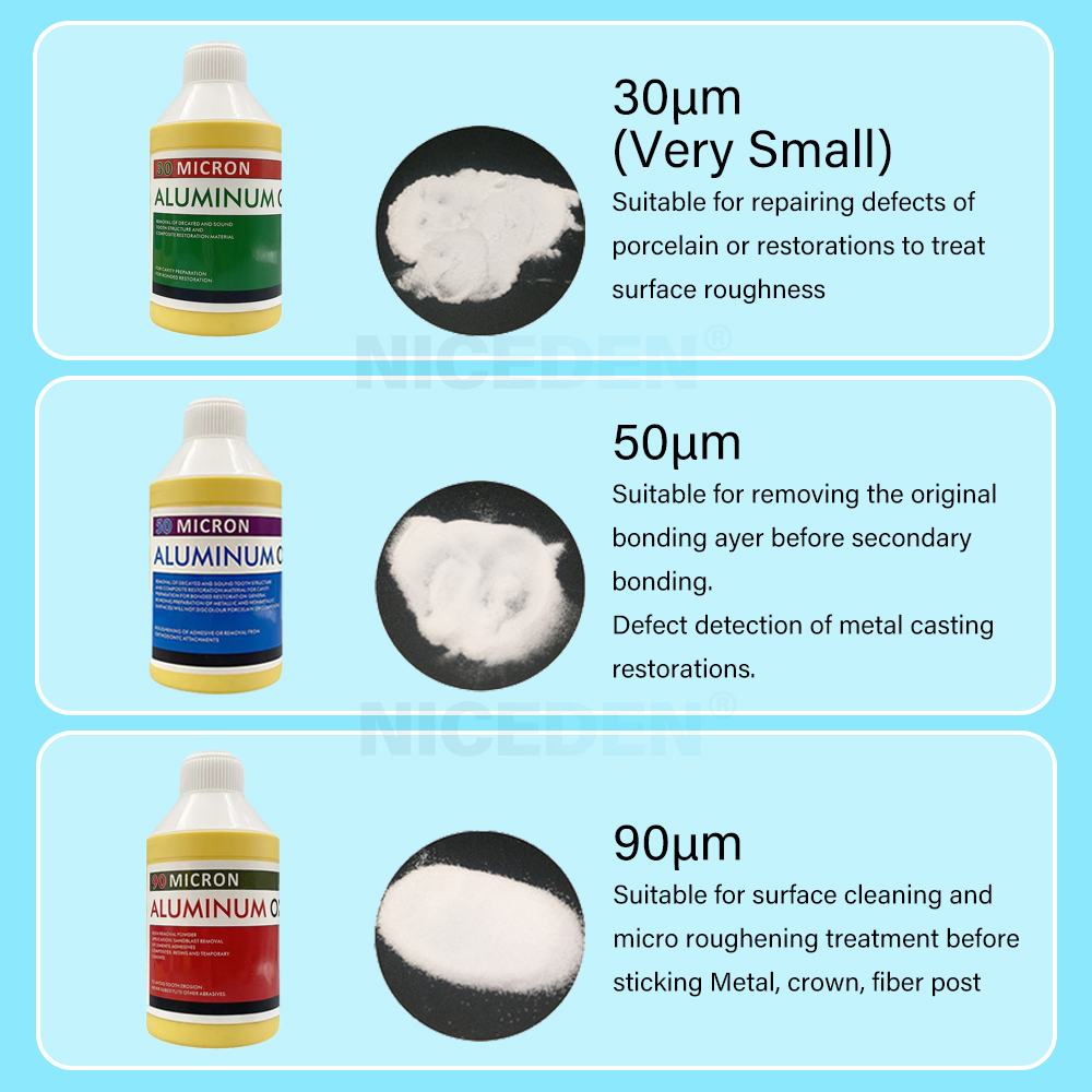1 Bột OXIDE Nhôm OXIDE Đánh Bóng Răng 30UM 50UM 90UM
