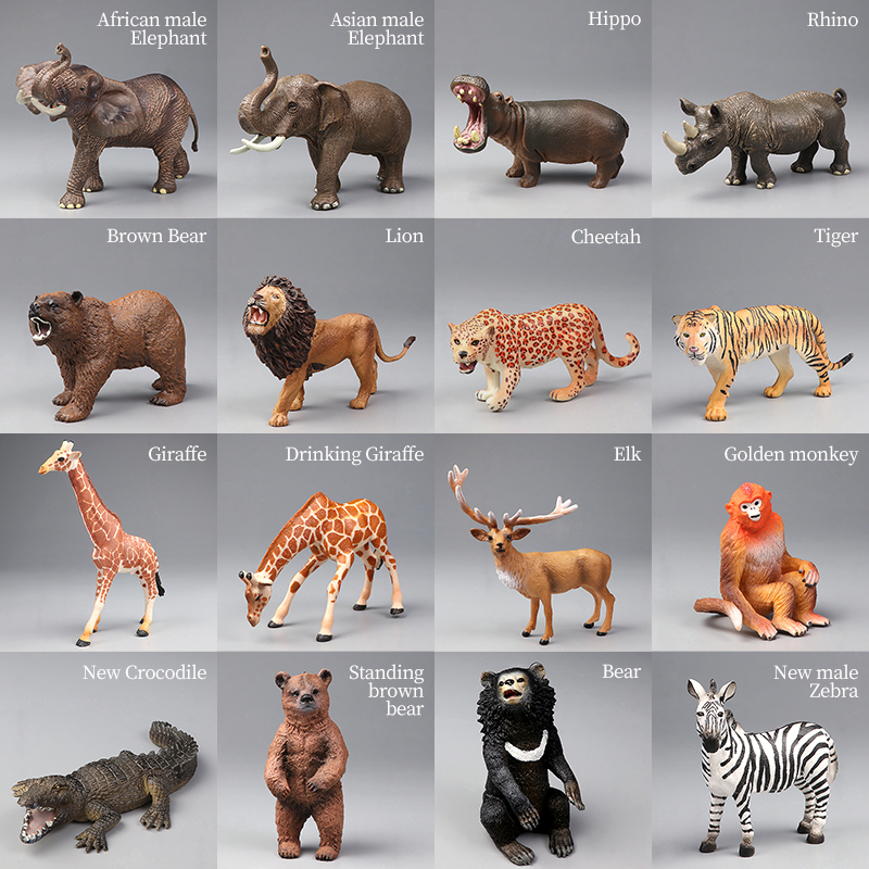 Mô Hình Voi / Hươu Cao Cổ / Sư Tử / Ngựa Vằn Đồ Chơi Giáo Dục Sớm Cho Bé