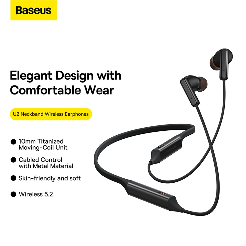 Tai nghe BASEUS U2 Pro kết nối Bluetooth 5.2 Hybrid 42dB ANC kiểu dáng thể thao