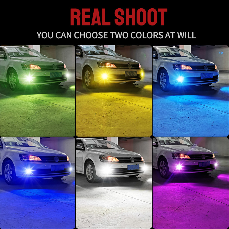 Bộ 2 Đèn LED Sương Mù 2 Trong 1 H3 H11 H8 H7 H16 9005 HB3 9006 HB4 DRL 12V & 24V Cho Xe Hơi