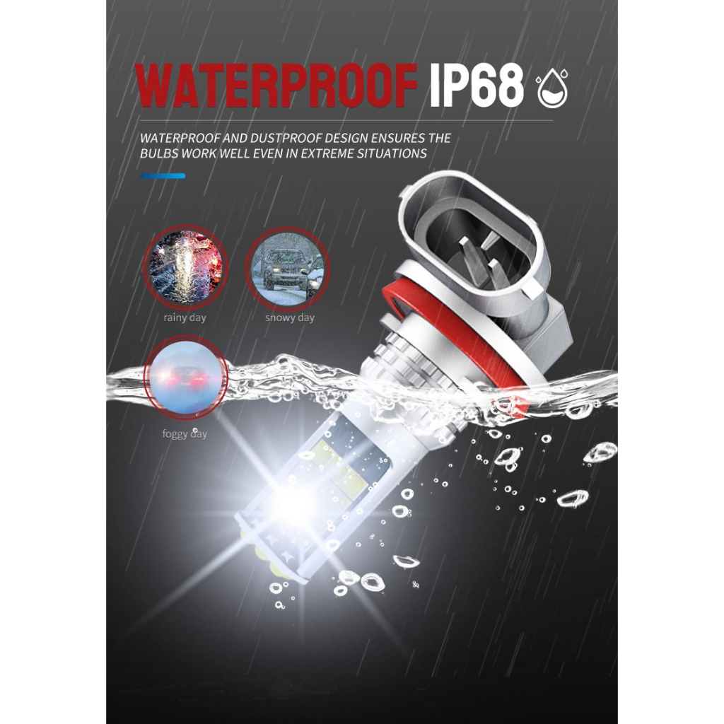 Bộ 2 Đèn LED Sương Mù 2 Trong 1 H3 H11 H8 H7 H16 9005 HB3 9006 HB4 DRL 12V & 24V Cho Xe Hơi