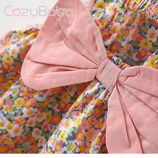 Đầm Công Chúa Mùa Hè Tay Bay In Họa Tiết Hoa Phong Cách Hàn Quốc Mới Cho Bé Gái