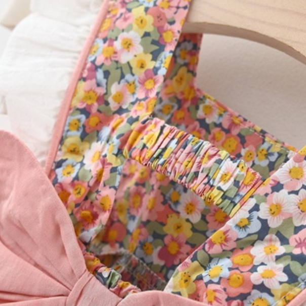 Đầm Công Chúa Mùa Hè Tay Bay In Họa Tiết Hoa Phong Cách Hàn Quốc Mới Cho Bé Gái