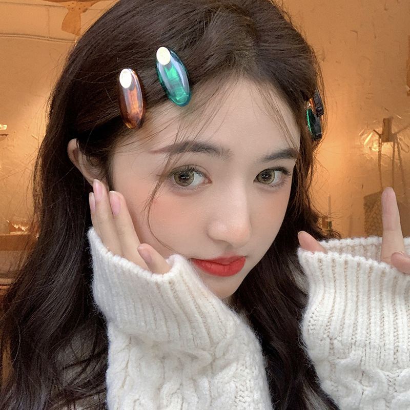 2pcs Kẹp Tóc Mỏ Vịt Màu Hổ Phách Phong Cách retro Hàn Quốc Cho Nữ