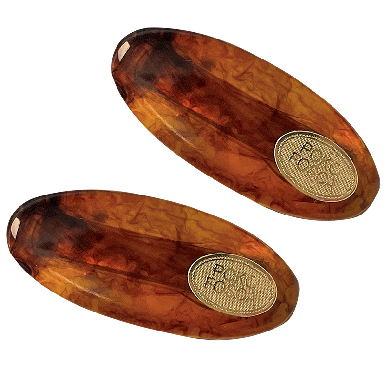 2pcs Kẹp Tóc Mỏ Vịt Màu Hổ Phách Phong Cách retro Hàn Quốc Cho Nữ