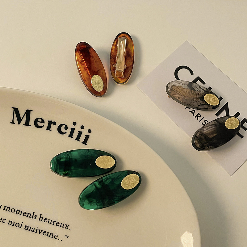 2pcs Kẹp Tóc Mỏ Vịt Màu Hổ Phách Phong Cách retro Hàn Quốc Cho Nữ