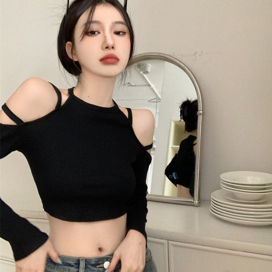 Áo thun COZOKC tay dài hở vai thời trang dành cho nữ