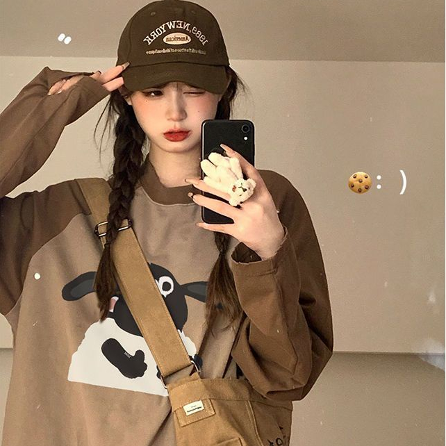 Áo thun COZOKC tay raglan phối màu tương phản thời trang cổ điển