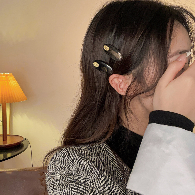 2pcs Kẹp Tóc Mỏ Vịt Màu Hổ Phách Phong Cách retro Hàn Quốc Cho Nữ