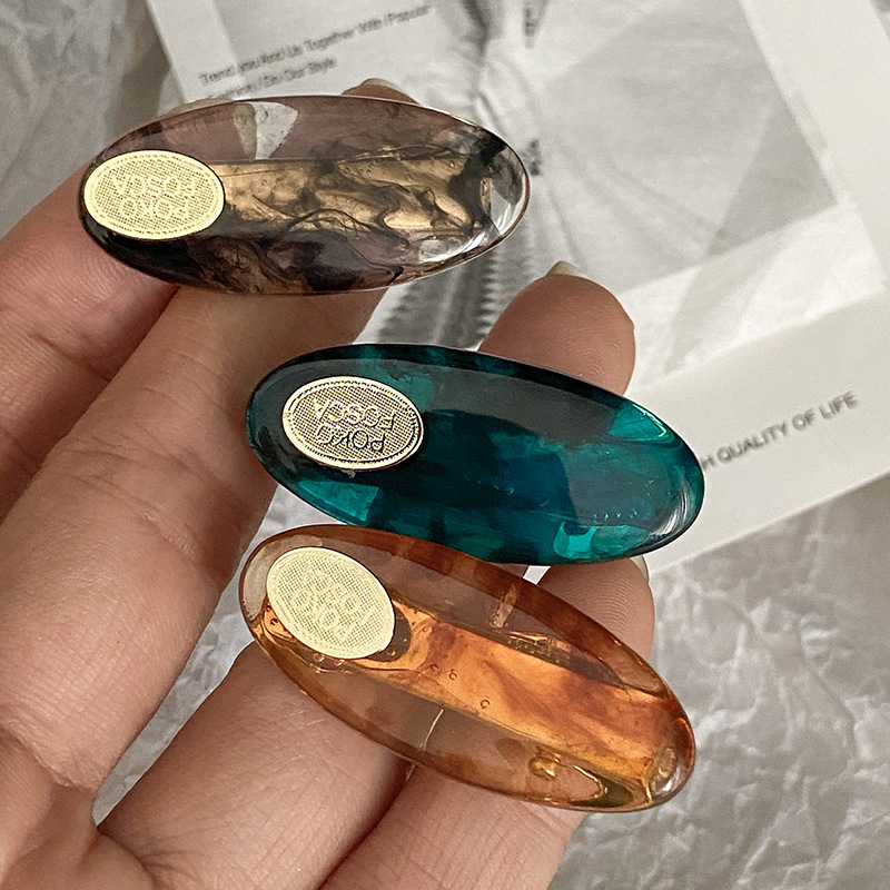 2pcs Kẹp Tóc Mỏ Vịt Màu Hổ Phách Phong Cách retro Hàn Quốc Cho Nữ