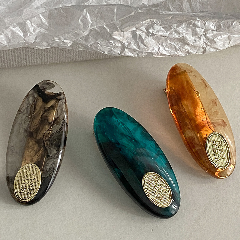 2pcs Kẹp Tóc Mỏ Vịt Màu Hổ Phách Phong Cách retro Hàn Quốc Cho Nữ