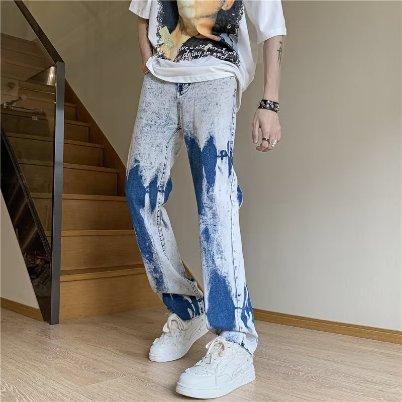 Quần Jeans Nhuộm Màu Gradient Phối Khoá Kéo Có Size S-3XL Dành Cho Nam Giới