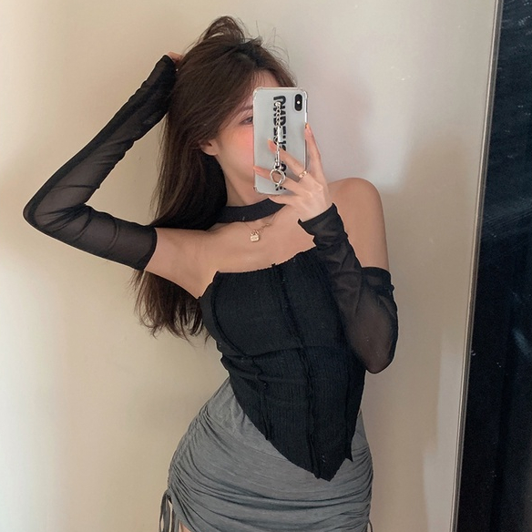 Áo Thun COZOK Nữ Tay Dài Lệch Vai