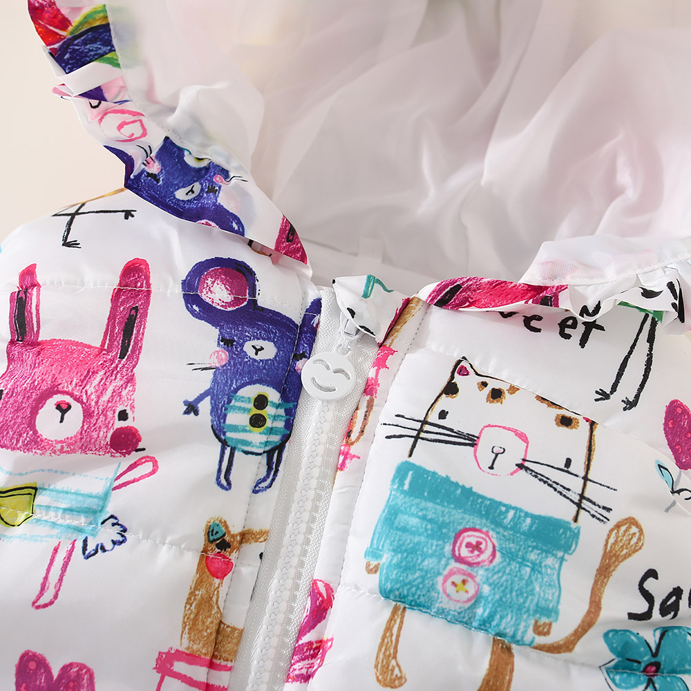 Áo Khoác Cotton Dày Không Tay Có Mũ Trùm Mẫu Mới 2023 Thời Trang Thu Đông Cho Bé Gái 0-3 Tuổi