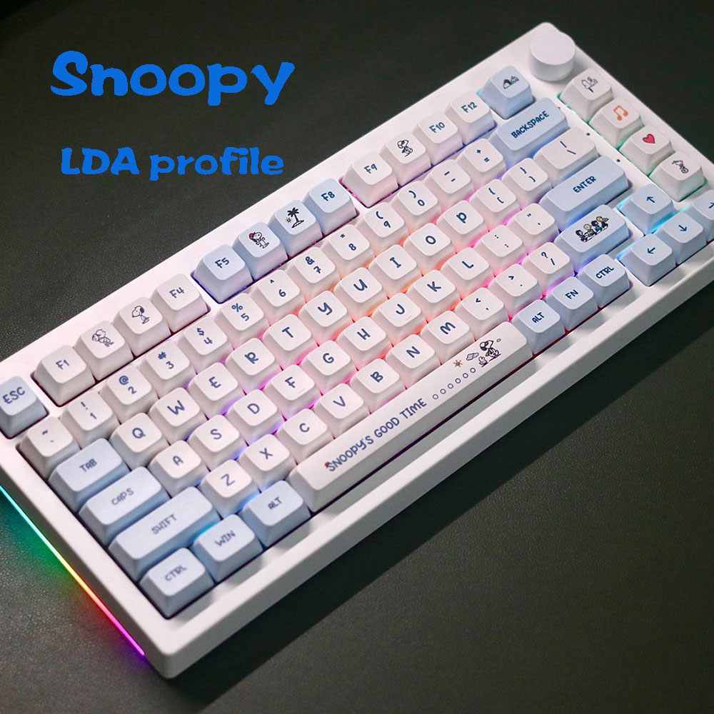 Snoopy Keycaps PBT Material LDA profile Suitable For 61/68/71/84/87/96/104 And Other Mechanical Keyboards