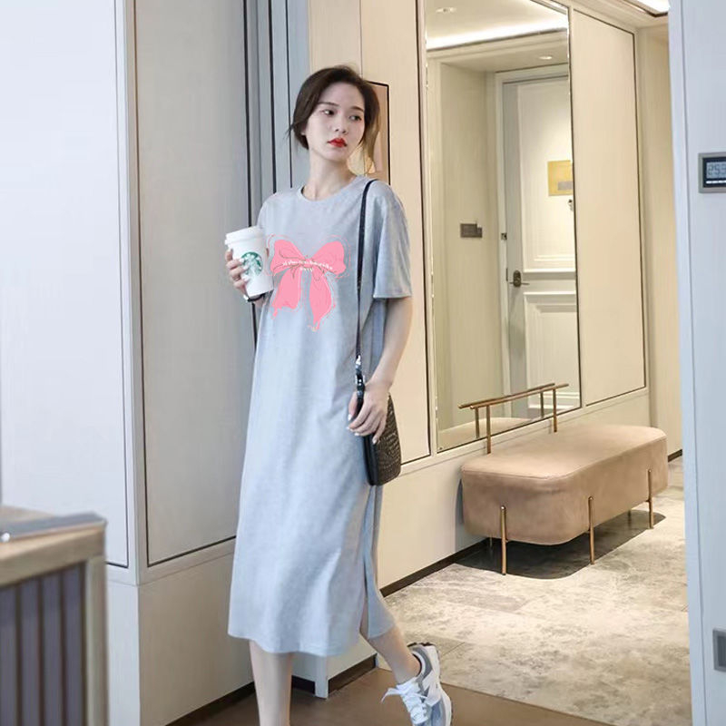 Đầm Thun Dài Qua Gối Dáng Rộng Thời Trang Mùa Hè Hàn Quốc 2023 Cho Nữ