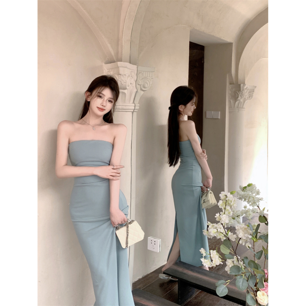 Đầm Nữ Trễ Vai Dài Qua Gối Thời Trang Quyến Rũ