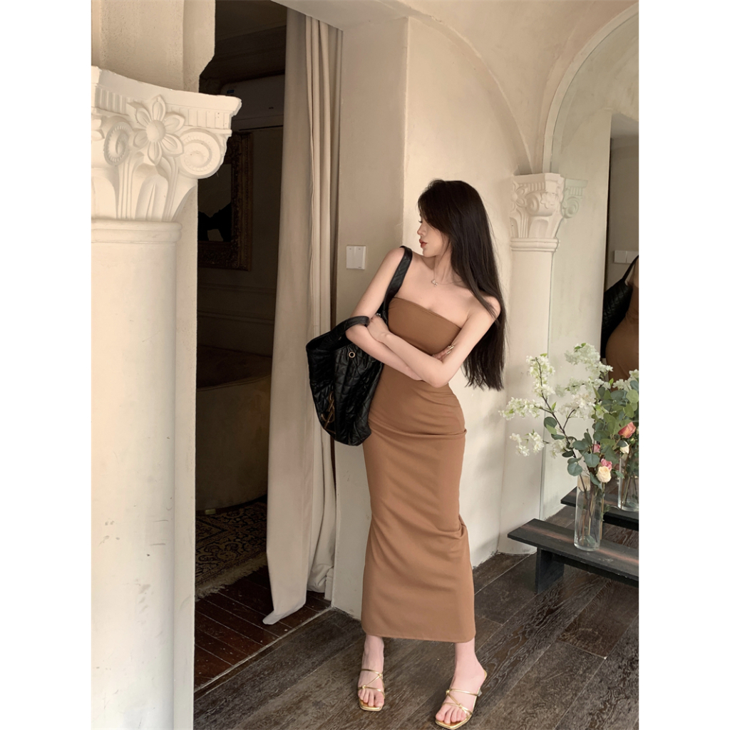 Đầm Nữ Trễ Vai Dài Qua Gối Thời Trang Quyến Rũ