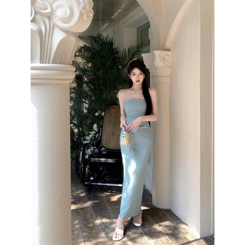 Đầm Nữ Trễ Vai Dài Qua Gối Thời Trang Quyến Rũ