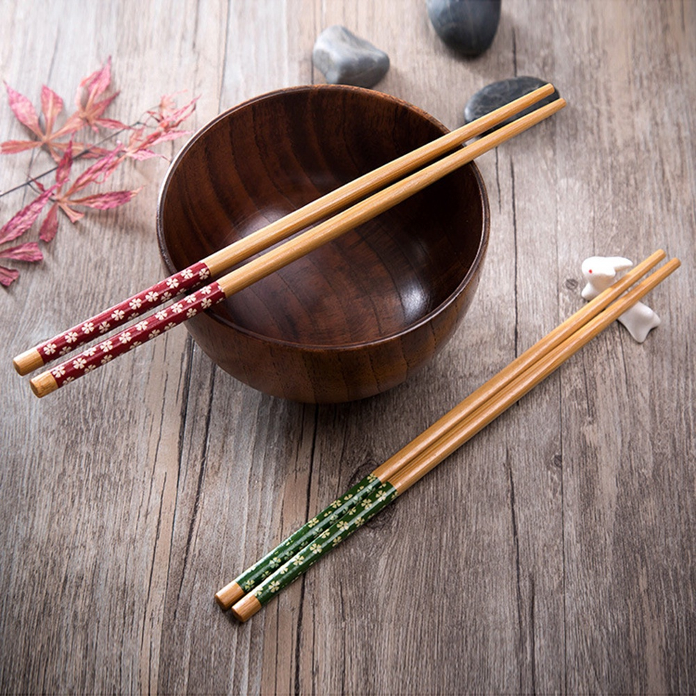 Set 5 / 10 Đôi Đũa Tre Hình Hoa Anh Đào
