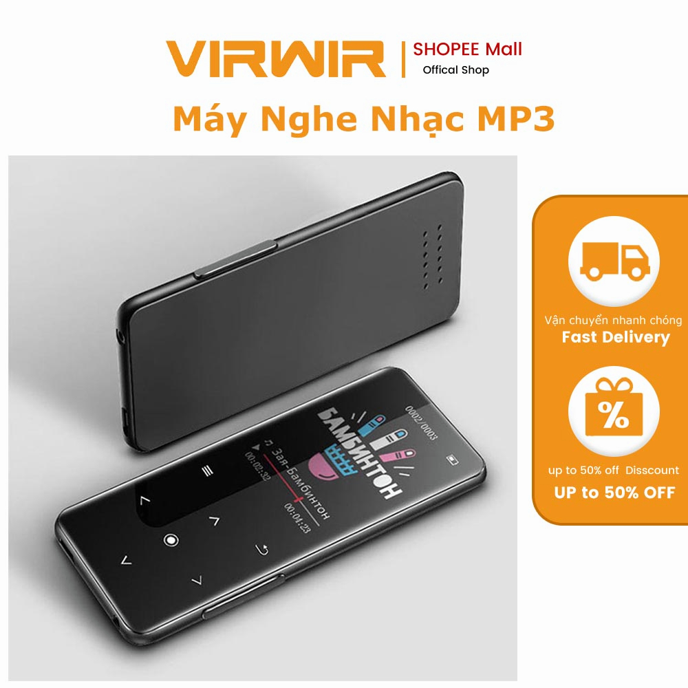 Máy nghe nhạc Bluetooth VIRWIR MP3 MP4 đài FM có thể ghi âm giọng nói