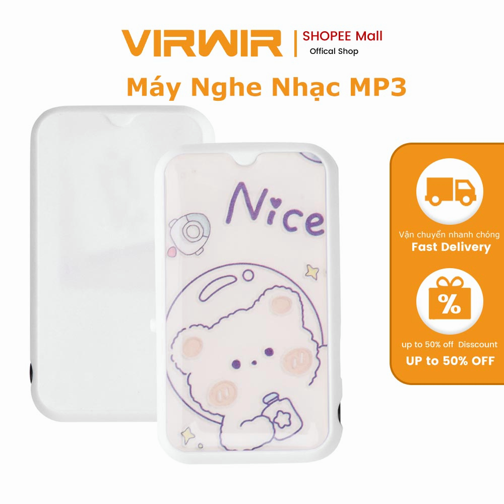 Máy nghe nhạc MP3 mini VIRWIR họa tiết hoạt hình phong cách thể thao cho học sinh