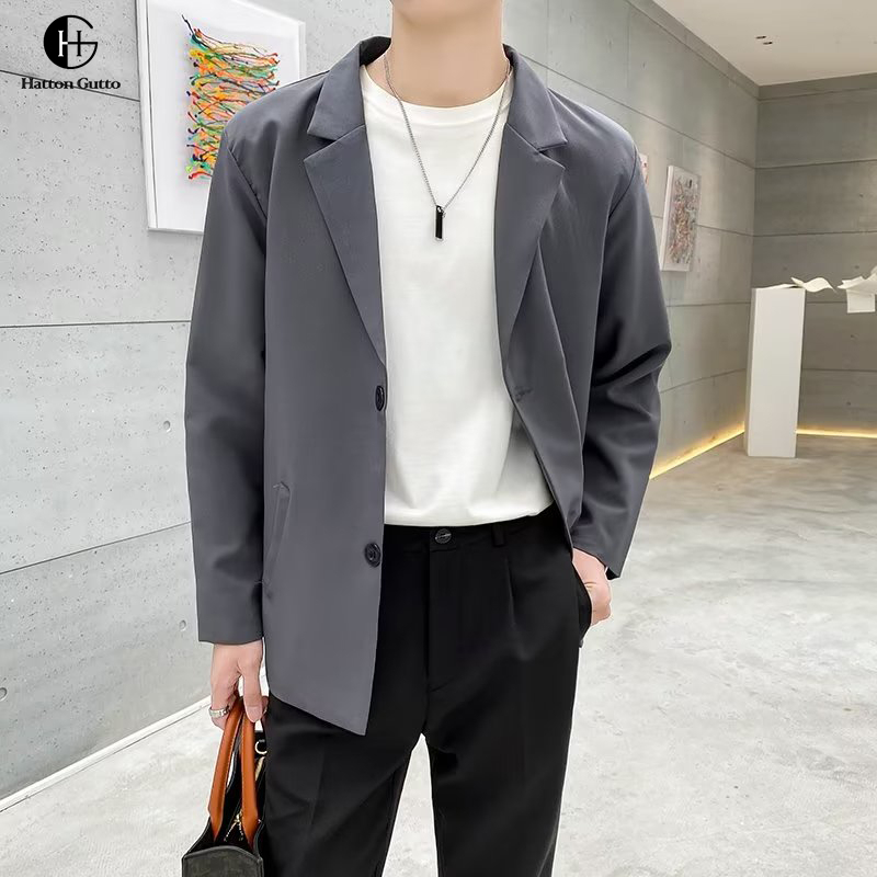 Hatton Gutto COD OOTD áo blazer nam Áo Khoác blazer Hàn Quốc Màu Đen 2 Nút Cho Nam | BigBuy360 - bigbuy360.vn