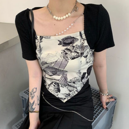 Áo Thun COZOK Ngắn Tay Thời Trang Hàn Quốc Cho Nữ