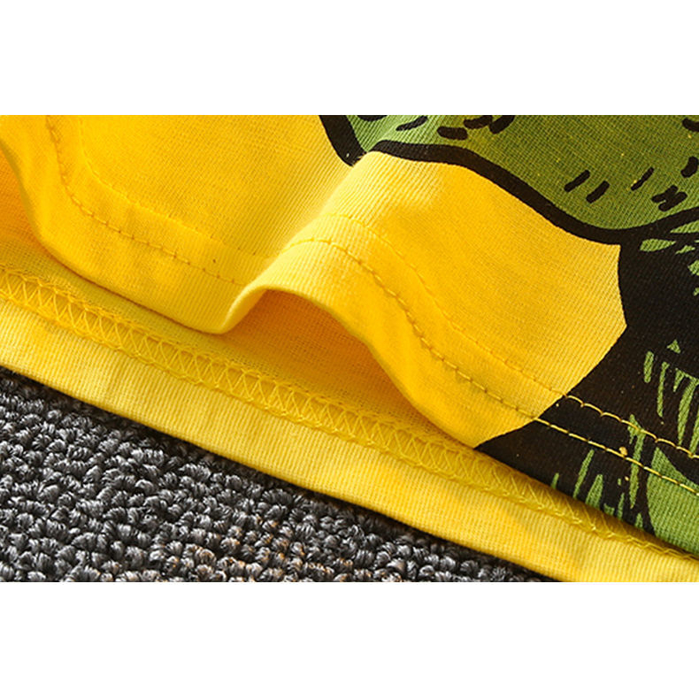 Set Đồ 2 Món Bằng Vải cotton Nguyên Chất Tay Cộc In Hình Khủng Long Thời Trang Cho Bé Trai
