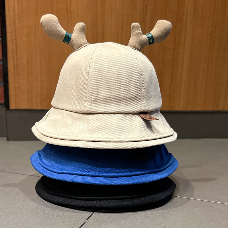 Nón Tai Bèo Che Nắng Vành Rộng In Họa Tiết Sừng Hươu Hoạt Hình Kiểu Hàn Quốc Thời Trang Xuân Hè Cho Mẹ Và Bé