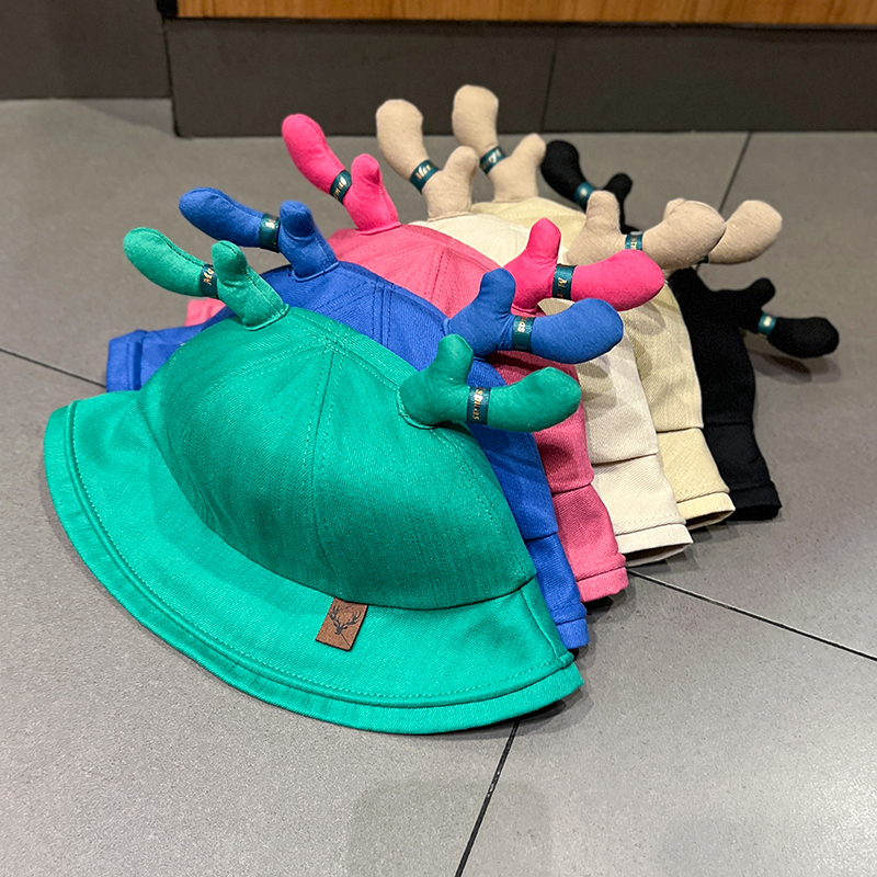 Nón Tai Bèo Che Nắng Vành Rộng In Họa Tiết Sừng Hươu Hoạt Hình Kiểu Hàn Quốc Thời Trang Xuân Hè Cho Mẹ Và Bé