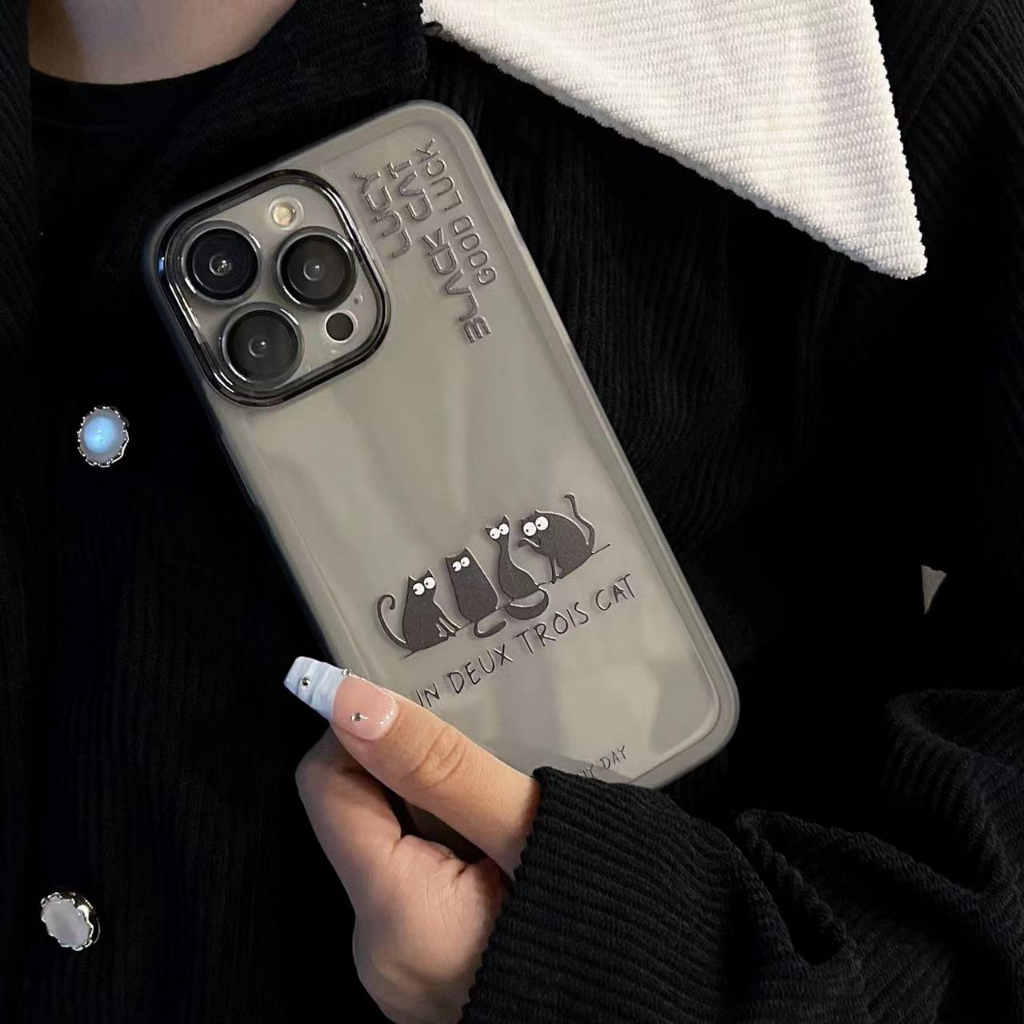 Ốp Điện Thoại TPU Dẻo Họa Tiết Mèo Đen Đơn Giản Cho VIVO X70 X80 X90 Pro S6 / 7 / 9 / 10 / 15 / 16E Y52 33 30 76S 77E