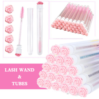 Set 50 Cọ Chuốt Lông Mi   Lông Mày Dùng Một Lần Chống Bụi Bẩn Đáy Kim Cương Lấp Lánh 